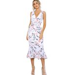 Womens Summer Floral Print V Neck Ruffled Bodycon Dress Available in Multiple Sizes Wholesale Ready to Ship