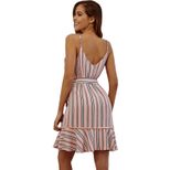 Striped Ruffle Hem Cami Dress Womens Casual Summer Wear Lightweight Fabric Elegant Design Wholes