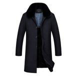 Mens Wool Overcoat Mid Length Large Size Winter Outerwear for Seniors custom packaging