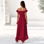 Long Sleeve A Line Dress for Women Solid Color Lightweight Fabric Casual Summer Wear