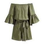 Summer Fashion Ruffled Jumpsuit Off Shoulder Plus Size Elegant Design Perfect for Parties and Ca