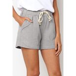 High Waisted Womens Casual Shorts European Style Elastic Fabric Drawstring Design Spring Summer