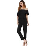 Chiffon Jumpsuit Short Sleeve Off Shoulder Ruffle Detail Sexy Design Spring Summer Fashion Whole