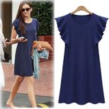 Plus Size A Line Dress Ruffle Sleeve Casual Flattering Fit Summer Wear for Curvy Women Wholesale