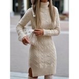 Knit Sweater Dress High Neck Bodycon Fit Elegant Style Autumn Winter Fashion for Women Ready to Ship