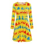 Floral Print Long Sleeve Dress for Women Casual Fit Autumn Winter Season customizable