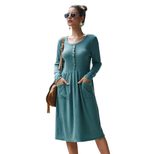 Knit Bodycon Dress for Women Autumn Winter Collection Long Sleeve Round Neck