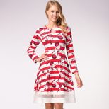 Womens Christmas Dress Pleated Design Long Sleeve Comfortable Fabric Available in Multiple Sizes Wholesale