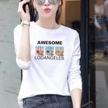 Womens Loose Fit Round Neck Long Sleeve T Shirt 95 Cotton Floral Print Plus Size Casual Spring W