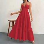Elegant Summer Maxi Dress Sexy Spaghetti Straps Beachwear Lightweight Fabric Perfect for Vacatio