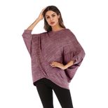 Womens Batwing Sleeve T Shirt Short Sleeve Round Neck Loose Fit Solid Color Autumn Casual Wear W