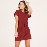 Womens Summer T Shirt Dress Loose Fit Adjustable Tie Available in Five Colors Casual Wear for Ev
