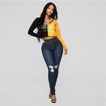 Skinny Fit Distressed High Waist Denim Jeans for Women Casual Everyday Wear Available in Multiple Sizes Wholesale