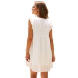 Womens Summer Dress V Neck Loose Fit Lace Short Skirt Casual Wear fast shipping