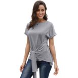 Womens Fitted Knot T Shirt Short Sleeve Round Neck Summer Style Casual Wear Wholesale Available