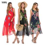 Chiffon Floral Dress Sleeveless Casual Elegant Design Spring Summer Womens Fashion Wholesale Ava