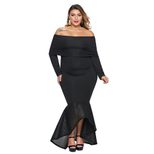 Off Shoulder Mermaid Dress for Women Slim Fit Long Sleeve Elegant Design Fall Season