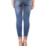 High Waisted Denim Jumpsuit for Women Vintage Style Slim Fit Ripped Design Perfect for Autumn an