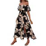 Off Shoulder Short Sleeve Dress Floral Print Mid Length Summer Style Wholesale Availability bulk