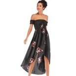 Womens Floral Chiffon Dress Sexy Off Shoulder Design Spring Style Lightweight Fabric Wholesale A