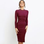 Bodycon Long Sleeve Dress for Women Solid Color Fall Winter Collection