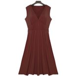 Summer A Line Dress for Women V Neck Sleeveless Slim Fit Waist Defining Perfect for Casual Outin