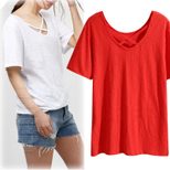 Plus Size Womens V Neck Short Sleeve T Shirt Loose Fit Summer Top Casual Wear Wholesale factory direct