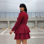 Elegant Long Sleeve Dress Slim Fit Solid Color Fashionable Style Perfect for Spring and Autumn W