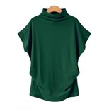 Plus Size Womens High Neck Top Batwing Sleeve Short Sleeve Comfortable Fabric Casual Wear Wholes
