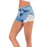 Womens High Elasticity Summer Hot Pants Plus Size Embroidered Lace Trim Casual Wear Beach Outdoor Wholesale