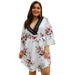Plus Size Floral Print V Neck Dress Original Designer Spring Summer Collection Perfect for Casua