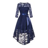 Lace Evening Dress Tailored Fit V Neck Long Sleeve Elegant for Parties