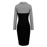 Floral Print Long Sleeve Dress Irregular Lapel Bodycon Fit Midi Length Perfect for Parties and C