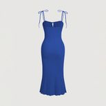 Bodycon Mermaid Dress Adjustable Drawstring Sleeveless Slim Fit Evening Party or Cocktail Wear W