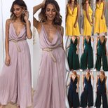 Summer Womens Jumpsuit Solid Color Sleeveless Sexy Fit Casual Wear for Parties or Outings Wholes