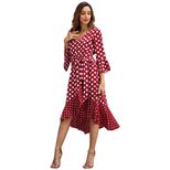 Polka Dot Long Sleeve Plus Size Dress Original Design Spring Collection Comfortable Fabric Perfe