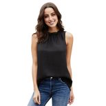 Womens Sleeveless Turtleneck T Shirt Solid Color Slim Fit European Style Summer Casual Wear OEM
