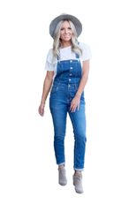 Womens Denim Overalls Five Button Design Casual Fit Adjustable Straps OEM ODM service