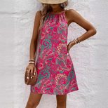 Bohemian Floral Sleeveless Casual Dress Summer Collection Lightweight Comfortable Versatile Whol