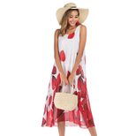 Chiffon Floral Dress Sleeveless Casual Elegant Design Spring Summer Womens Fashion Wholesale Ava