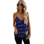 Womens Tie Dye Sleeveless Top V Neck Lace Trim European Style Summer Casual Wear Wholesale Avail