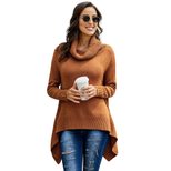 Womens Thick High Neck Sweater Warm Knitted Pullover Long Sleeve Solid Color Casual Autumn Winter Wear Wholesale