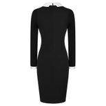 Long Sleeve Collared Pencil Dress for Women Elegant Fit Autumn Winter Collection
