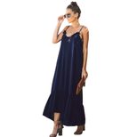 High Waist Maxi Dress for Women Sleeveless Loose Fit Solid Color Summer Vacation Wear
