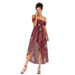 Womens Floral Chiffon Dress Sexy Off Shoulder Design Spring Style Lightweight Fabric Wholesale A