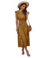 Ruffle Hem Dress Elegant Design Lightweight Fabric Spring Summer Style Wholesale Available custo