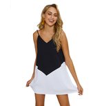 Womens Casual Sexy V Neck Spliced Slip Dress Original Design Comfortable Fabric Trendy Style Per