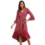 Polka Dot Long Sleeve Plus Size Dress Original Design Spring Collection Comfortable Fabric Perfe