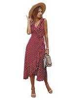 Polka Dot Sexy Sleeveless Dress Summer Fashion Comfortable Fit Casual Style Wholesale Available