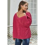 Womens Winter Thick Knit Sweater V Neck Long Sleeve Loose Fit Casual Wear Ready to Ship factory
